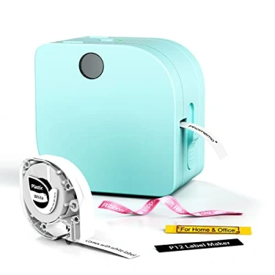 Afbeelding van Phomemo P12 Mini Bluetooth labelprinter, thermisch zelfklevend etiket voor thuis, kantoor en kleine bedrijven, draadloze labelmaker iOS Android, met etiketten
