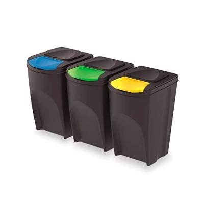 Afbeelding van Keden Afvalscheidingsbakken 3x35L antraciet