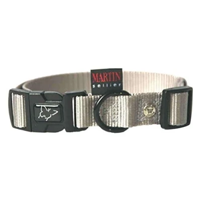 Afbeelding van Halsband nylon verstelbaar grijs