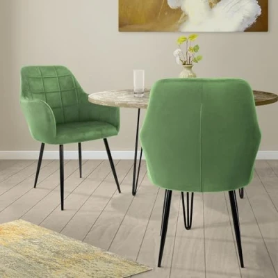 Afbeelding van Set van 2 eetkamerstoelen Zel velvet ML Design