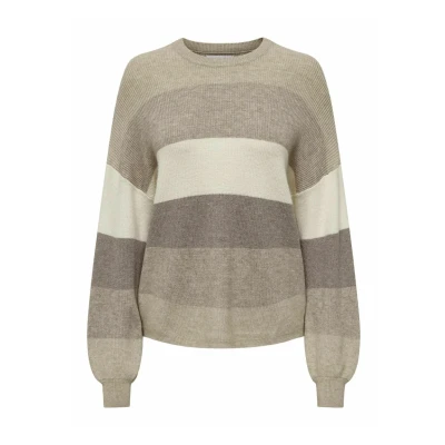 Afbeelding van ONLY Onlatia Stripe NOOS Trui, Dames, Maat: Small, Feather gray
