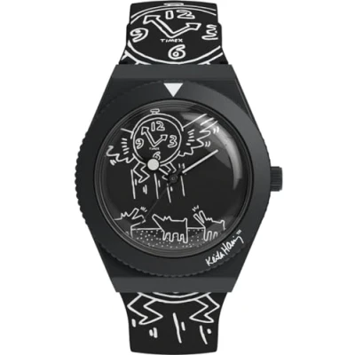 Afbeelding van Timex Keith Haring X Q TW2W25600 Horloge Siliconen Zwart Ø 38 mm