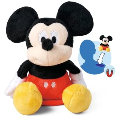 Afbeelding van Simba Disney 6315870460 Mickey Mouse knuffel op de schouder (12 cm) magnetisch pluche dier om mee te nemen speelgoed voor fans en kinderen vanaf 0 jaar