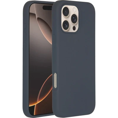 Afbeelding van Accezz Hoesje Geschikt voor iPhone 16 Pro Max Siliconen Liquid Silicone Backcover MagSafe Donkerblauw