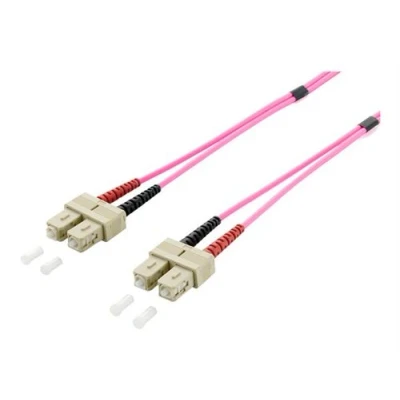 Image de equip Cordon de raccordement SC multi mode (M) pour 5 m fibre optique duplex 50 / 125 microns OM4 sans halogène rose