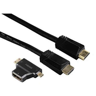 Afbeelding van Hama High Speed HDMI Kabel 1,5m + 2 Adapters