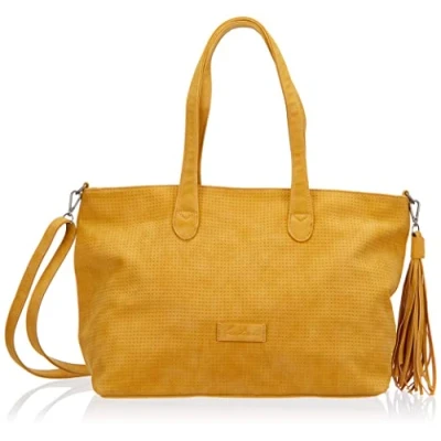 Afbeelding van Fritzi aus Preußen Schoudertas Vintage Jordy Shopper Honey Mustard Mosterdgeel