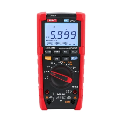 Afbeelding van UNI T UT196 True RMS Digitale zonne multimeter voor onderhoud van het zonnestelsel, 1700 V DC/1500 AC, 3000 A, IP65, 2 m val