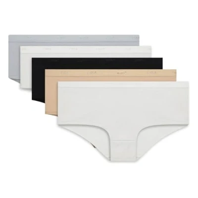 Image de DIM Femme Les Pockets Ecodim Toucher Doux x5 Boxer, Noir/Peau/Blanc/Gris/Blanc, L