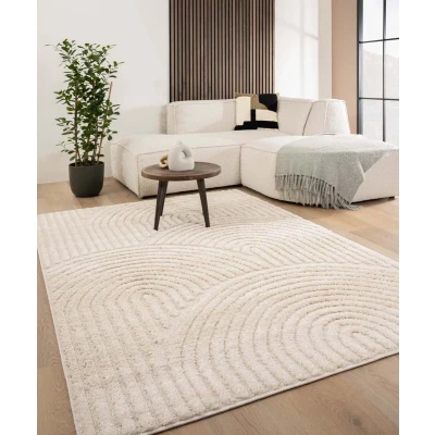 Afbeelding van Scandinavisch Vloerkleed Arc Curve Crème 80x150 Cm