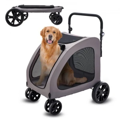 Image de VEVOR Poussette pour Animaux de Compagnie Chien 4 Roues Capacité Charge 73 kg