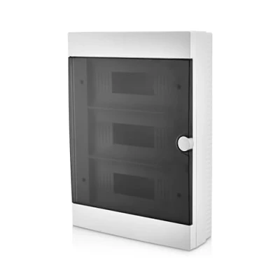 Afbeelding van Lion Electric Montageopbouwkast 36 modules Opbouwverdeelkast met 3 rijen, wit, voor elektrische installatieschakelaar, onderverdeling rail, zekeringkast IP40 elk interieur