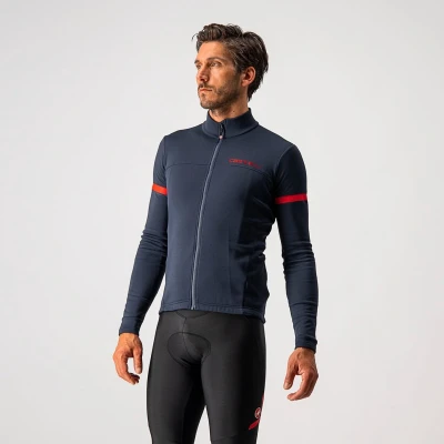 Afbeelding van Castelli FONDO 2 Fietsshirt Savile Blue/Red Reflex Mannen maat XL