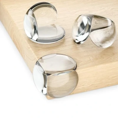 Afbeelding van deleyCON 20 stuks hoekbescherming voor baby&#039;s, transparante siliconen, zacht, rond, 28 mm x 39 mm, kinderen, tafelrandbescherming hout, metaal, tafel, glazen tafel enz.