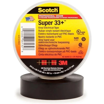 Afbeelding van 3M SUPER33+ 19X20 Isolatietape Scotch Zwart (l x b) 20 m 19 mm