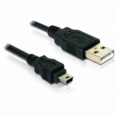 Afbeelding van Delock USB kabel 2.0 A stekker, mini B stekker 1.5 m Zwart 82252