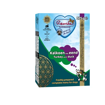 Afbeelding van Renske Vers Tetrapack 375 g Hondenvoer Kalkoen&amp;Eend