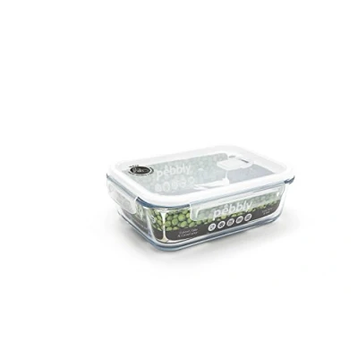 Afbeelding van Pebbly Rectangular Glass Food Storage Container 1500 Ml