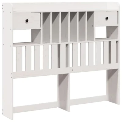 Afbeelding van vidaXL Hoofdbord met opbergruimte 135 cm massief grenenhout wit