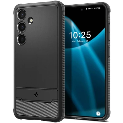 Afbeelding van Spigen Rugged Armor Hoesje voor de Samsung Galaxy S24 Back Cover met Air Cushion Zwart