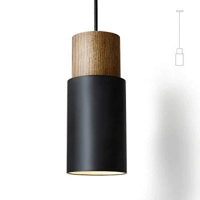 Afbeelding van Matiere hanglamp, vintage, retro lampenkap, industrieel voor E27 lampen, zwart en wit, eetkamer, hal, restaurant, kelder, onderverdieping, enz. 1 verpakking