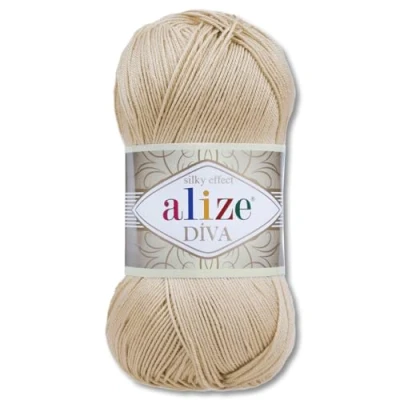 Afbeelding van Frida&#039;s Wollhaus Alize Diva breiwol, 100 g, microvezel, haken, 64 kleuren (368 beige)
