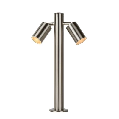 Afbeelding van Lucide ARNE LED Sokkellamp Buiten Ø 6,3 cm GU10 2x5W 2700K IP44 Mat chroom