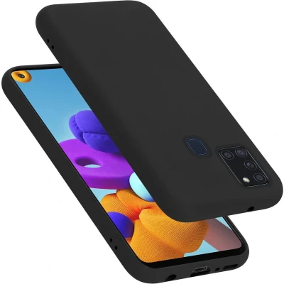 Afbeelding van Cadorabo Hoesje geschikt voor Samsung Galaxy A21s in LIQUID ZWART Beschermhoes gemaakt van flexibel TPU silicone Case Cover