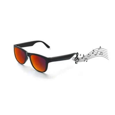 Afbeelding van RayBeats Bluetooth Zonnebril Smart Glasses Ingebouwde Speakers voor muziek handsfree bellen Gepolariseerd Glas Lichtgewicht 31 gram 6 uur speeltijd Heren en Dames Rode spiegel glazen Mat Zwart montuur
