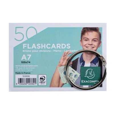 Afbeelding van Exacompta 10330E 19x 50 Flashcards bristo