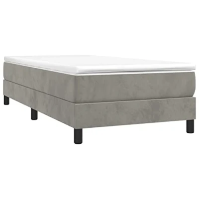 Image de vidaXL Cadre de lit sans matelas gris clair 90x200 cm velours3120748