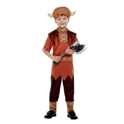 Afbeelding van Smiffys Viking kostuum bruin met top, broek en hoed