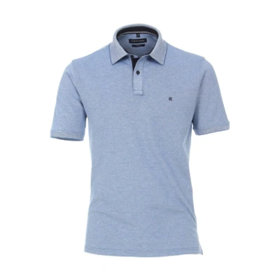 Afbeelding van Casa Moda polo Heren wijde fit blauw effen