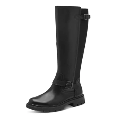 Afbeelding van Tamaris 8 85600 43 Dameslaarzen, lang, plat, modieus, dames, 43, zwart.