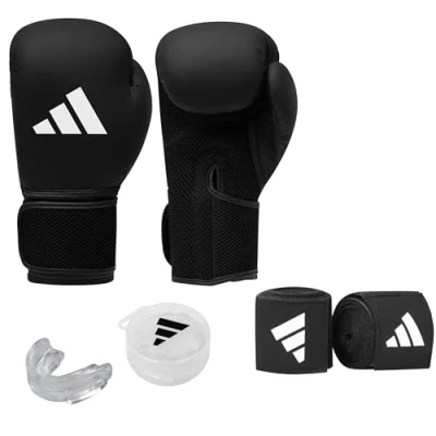 Afbeelding van adidas Performance Boxing SET Unisex Bokshandschoenen, Maat: 12oz, Black/white