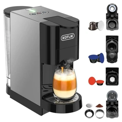 Afbeelding van Upgrade 5 in 1 espresso enkele serve koffiemachine voor Nespresso Original/Dolce Gusto/Lavazza Mio/L&#039;OR/Starbucks/Ground capsule en ESE Coffee Pods, 19 bar multi AC 513HF