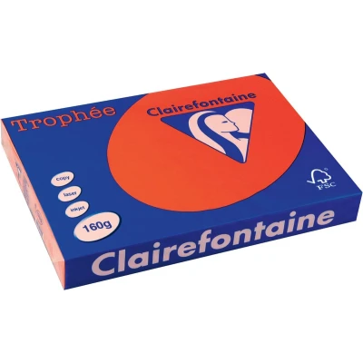 Afbeelding van Clairefontaine Trophée Intens, gekleurd papier, A3, 160 g, 250 vel, koraalrood papier
