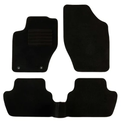 Afbeelding van DBS 1763180 Automatten Op maat gemaakt Autovloermatten 3 delig Antislip Zwarte tapijt 900 g/m² Fluwelen afwerking Ster assortiment Zwart