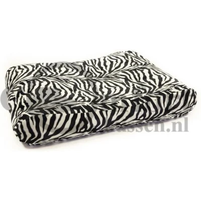 Afbeelding van Hondenkussen Bonfire Zebra zwart/wit 125x90x15 cm EPS korrels