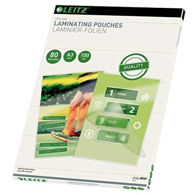 Afbeelding van Leitz Ilam Lamineerhoes Ft A3, 160 Micron (2 X 80 Micron), Pak Van