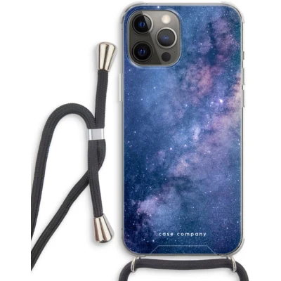 Afbeelding van Case Company® hoesje met Koord geschikt voor iPhone 12 Pro Nebula Telefoonhoesje Zwart Extra Bescherming aan alle Kanten en Over de Schermrand