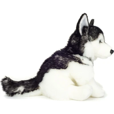 Afbeelding van Hermann Teddy Knuffeldier hond Husky zachte pluche premium kwaliteit knuffels grijs/wit 30 cm