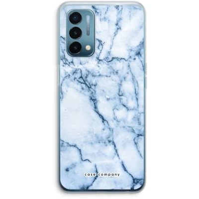 Afbeelding van Case Company® hoesje geschikt voor OnePlus Nord N200 5G Blauw marmer Soft Cover Telefoonhoesje Bescherming aan alle Kanten en Schermrand