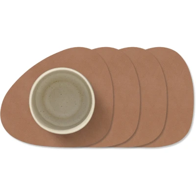 Afbeelding van LIND DNA Onderzetters Nupo Leer Old Rose 13 x 11 cm 4 Stuks