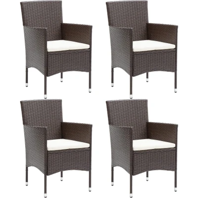 Afbeelding van Tuinstoelen 4 st poly rattan bruin