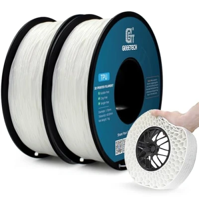 Afbeelding van GEEETECH Filament TPU blanc, 2 bobines de 1 kg pour imprimante 3D