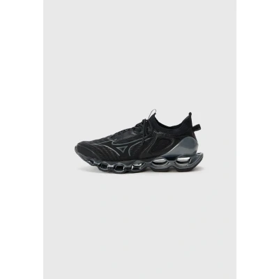 Afbeelding van Mizuno WAVE Prophecy 14 Hardloopschoenen voor op de weg, Heren, Maat: 43, Black/gray Leer/ synthetisch