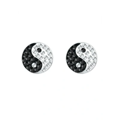Afbeelding van Elli YING YANG Oorbellen, Dames, Maat: One Size, Silber/schwarz