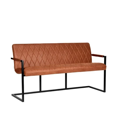 Afbeelding van Denmark eetkamerbank 155 cm microvezel cognac