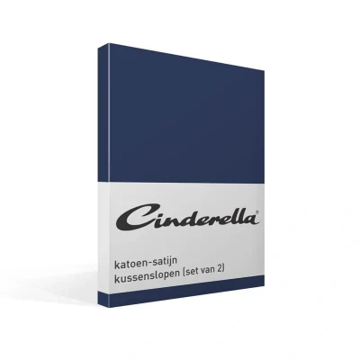 Afbeelding van Cinderella Sundays Kussensloop Set van 2 Katoensatijn Zacht Instopstrook 60x70 cm Blauw
